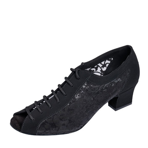 GO 4053 Floral Pattern Mesh / Black Nubuck