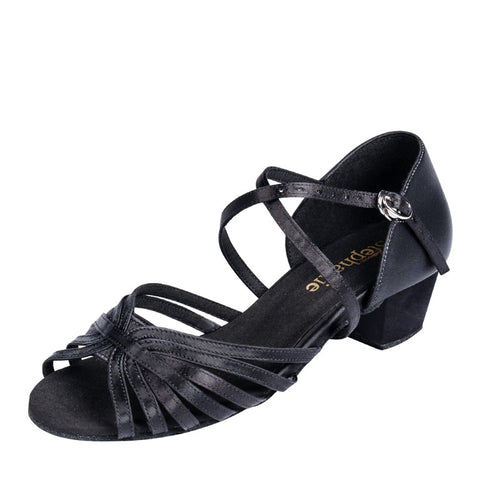 Stephanie  Dance Shoes  16006 - 15  Black Satin / Two Way  Strap