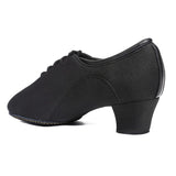 A1017-18 BLACK CANVAS PRACTICE/TEACHING DANCE SHOE - FLEX SPLIT SOLE