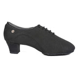 A1017-18 BLACK CANVAS PRACTICE/TEACHING DANCE SHOE - FLEX SPLIT SOLE