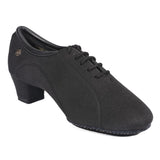 A1017-18 BLACK CANVAS PRACTICE/TEACHING DANCE SHOE - FLEX SPLIT SOLE