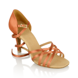 Ray Rose H860-X Kalahari Xtra | Dark Tan Satin | Ladies Latin Dance Shoes - WIDE