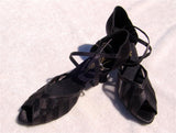 Stephanie Dance Shoes 12049 - 15 Black Satin/Black Mesh