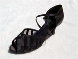 Stephanie Dance Shoes 12049 - 15 Black Satin/Black Mesh