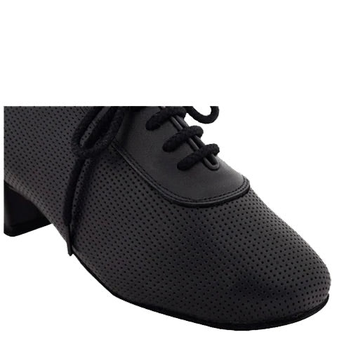 A-1001 - 11 Black Perforated Leather Ballroom Practice Shoe  Notably Unique