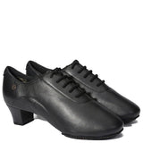 A-1002- 11 Black Leather Ballroom Practice Shoe - Flex Split Sole