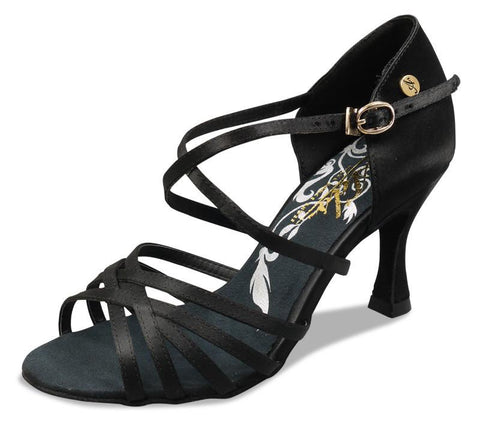 A2001N - 15 Black Satin Latin Shoe