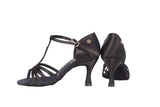 A2002N - 15 Black Satin T - Strap Latin Shoe