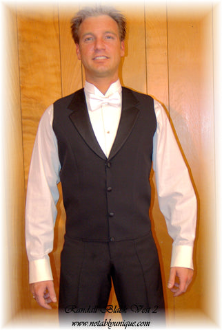 American Smooth Black Vest with Satin Lapels