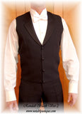 American Smooth Black Vest with Satin Lapels