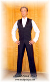 American Smooth Black Vest with Satin Lapels
