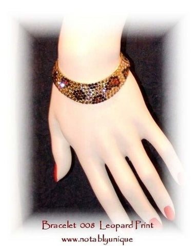Bracelet 008 Pave' with Crystal stones: Leopard Print