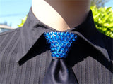 Capri Blue Crystal Stoned Men’s Black Zipper Tie (size 30' stones).