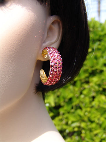 EJ 1832 Pave Hoop: Padparadcha