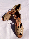 GO 7051 Tan Simulated Leather T - Strap Latin Shoe