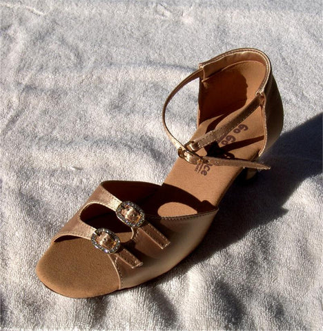 GO 7201 Tan Satin Latin Shoe