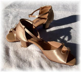 GO 7201 Tan Satin Latin Shoe