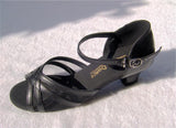 GO 7230 Black Simulated Leather / Mesh Open Toe Shoe