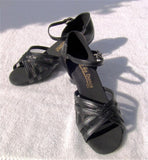 GO 7230 Black Simulated Leather / Mesh Open Toe Shoe