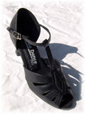 GO 9550 Black Simulated Leather T - Strap Latin Shoe