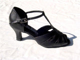 GO 9550 Black Simulated Leather T - Strap Latin Shoe