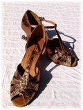 GO 9582 Bronze & Glitter T - Strap Latin Shoe