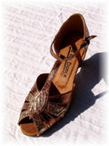 GO 9582 Bronze & Glitter T - Strap Latin Shoe