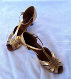 GO 9584 Gold & Glitter T - Strap Latin Shoe