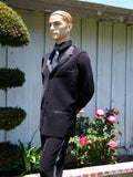 American Smooth Long Black Vest with Satin Lapels