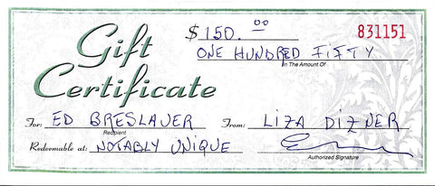 A Gift Certificate