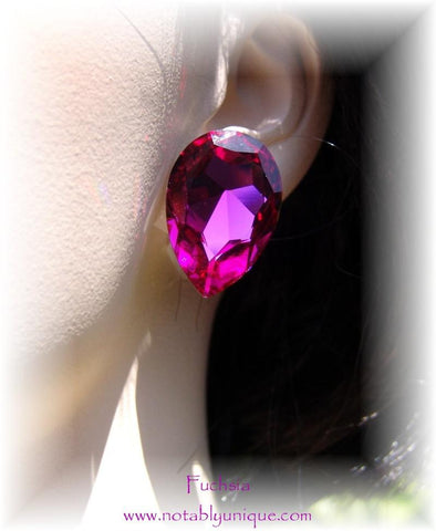 EJ 343 - B Pear Shape Earring: Fuchsia