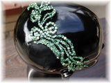 NUG T10354 Peridot & Peridot AB Stoned Venice Black Lace Appliqué