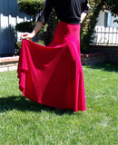 NUG 0065 Red Full Circle Standard Godet Skirt