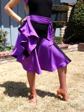 NUG 00694 Black & Royal Purple Panel Latin Dress