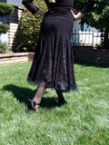 NUG 00396 Black Stretch Lace American Smooth Skirt