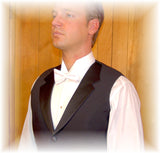 American Smooth Black Vest with Satin Lapels