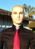 Aurora Borealis & Clear Crystal Stoned Men’s Red Zipper Tie (size 20' stones).