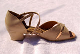 Stephanie Dance Shoes 16002-51X  -  Tan Leather / Two Way Strap