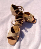 Stephanie Dance Shoes 16002-51X  -  Tan Leather / Two Way Strap