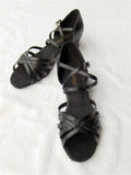 Stephanie Dance Shoes 16003 - 11X Black Leather / Two Way Strap