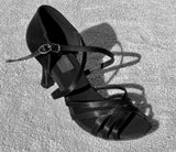 Stephanie Elite Collection Latin Dance Shoe E201 Black Satin