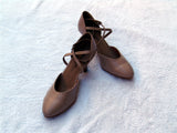 Stephanie Dance Shoes 15006 - 51 Beige Leather X-Strap American Smooth Shoe