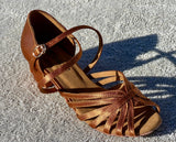 Stephanie Dance Shoes 16006 - 65 006 - Dark Tan Satin / Two Way Strap