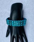 FTB Turquoise Stretch 3 Row Fully Stoned Bangle : Green Zircon  (Size 30' Stones)