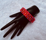 FTRB Tango Red Stretch 3 Row Fully Stoned Bangle : Hyacinth / Hyacinth AB (Size 30' Stones)