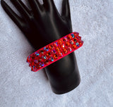 FTRB Tango Red Stretch 3 Row Fully Stoned Bangle : Hyacinth / Hyacinth AB (Size 30' Stones)