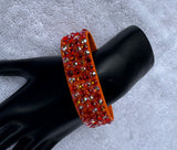 FOB Orange Stretch 4 Row Fully Stoned Bangle: SUN / FIRE OPAL/ SUN AB (SIZE 20' STONES)
