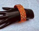 FOB Orange Stretch  4 Row Fully Stoned Bangle: Sun / Sun AB (Size 20' Stones)
