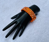 FOB Orange Stretch  4 Row Fully Stoned Bangle: Sun / Sun AB (Size 20' Stones)