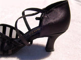 Stephanie Dance Shoes 12049 - 15 Black Satin/Black Mesh